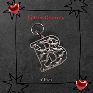 Silver 1 Inch Letter Zipper Pull Charm Dolphins Asstorted Letters
